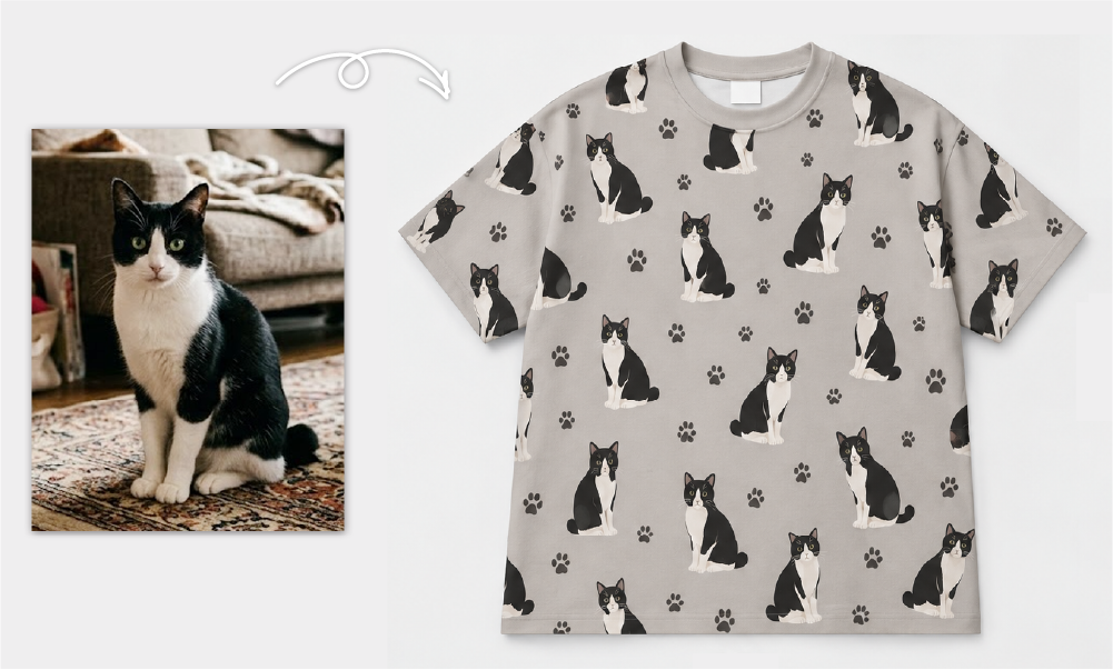 AI生成で作ったペットのイラストから、オリジナルTシャツを作る方法